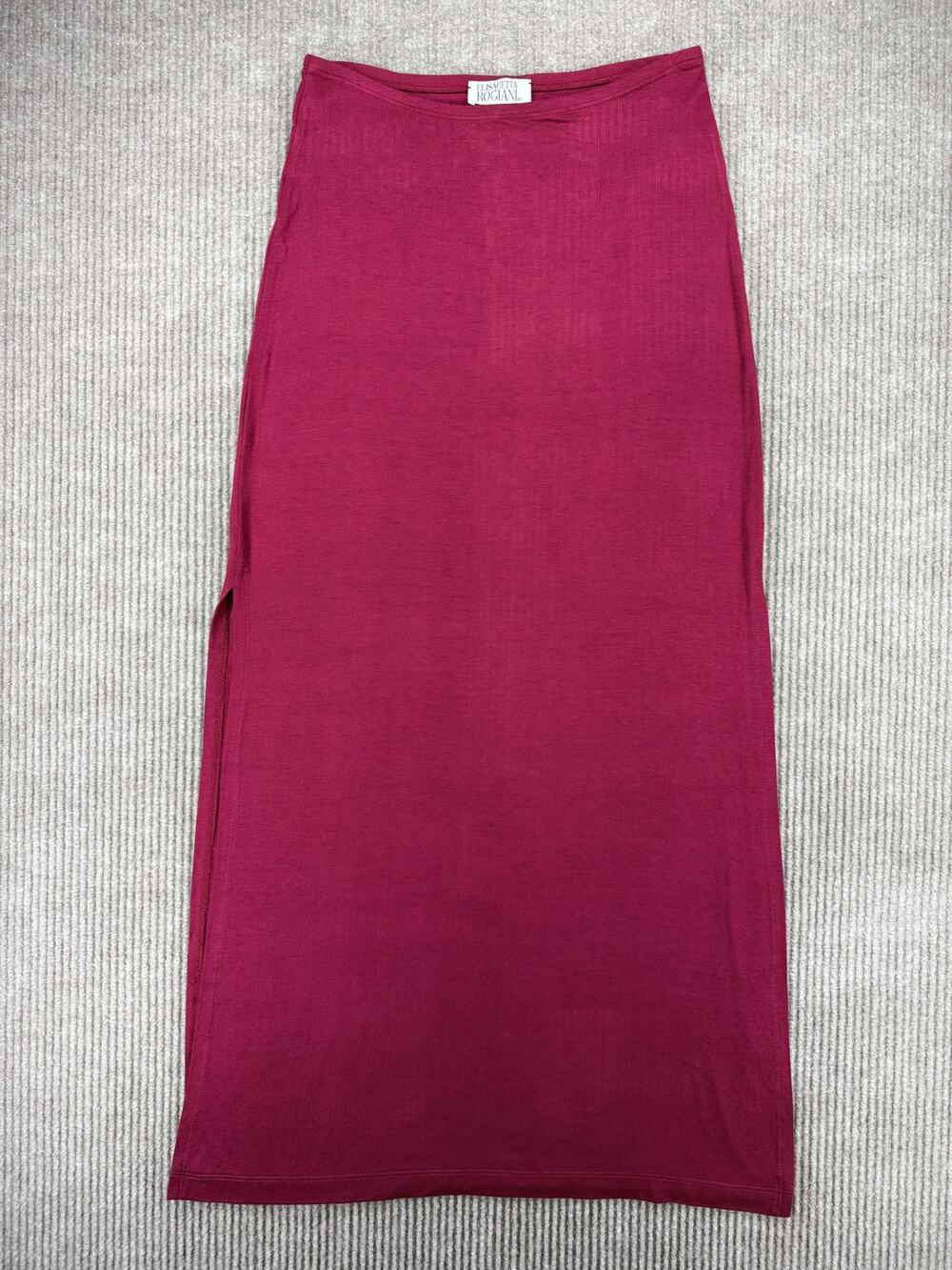 Elisabetta Rogiani Couture Slit Skirt M Burgundy NWT